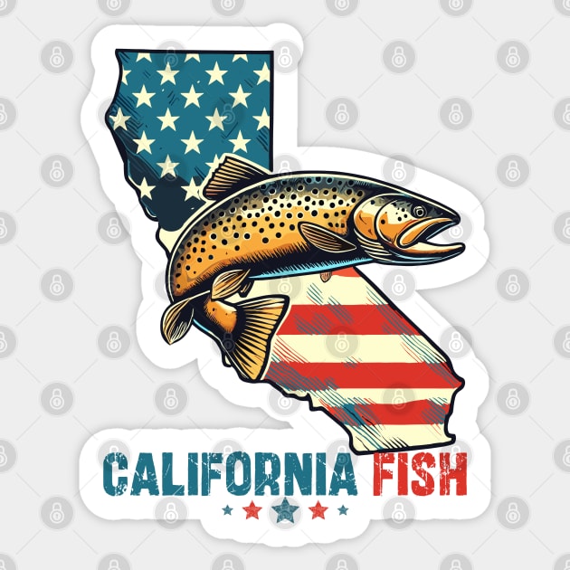 California Fish Golden Trout Sticker by JessArty
